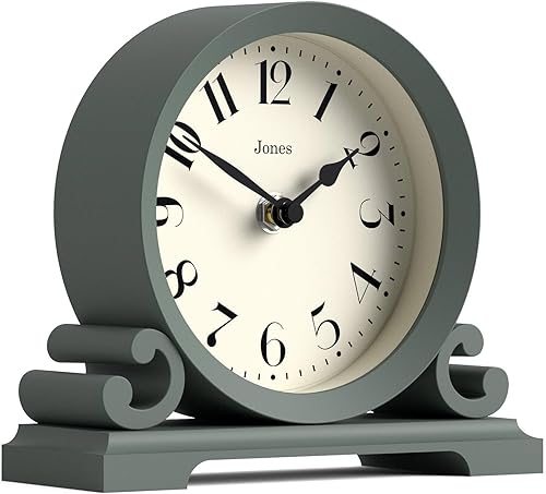 Miniatura 2 de JONES CLOCKS Saloon - Reloj de repisa  Diseño tradicional de doble desplazamiento  Verde  Estilo clásico contemporáneo para escritorio, mesa,