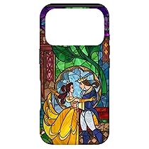 Custodia per iPhone 17 Pro Disney La Bella e la Bestia – Vetro colorato Belle e Principe