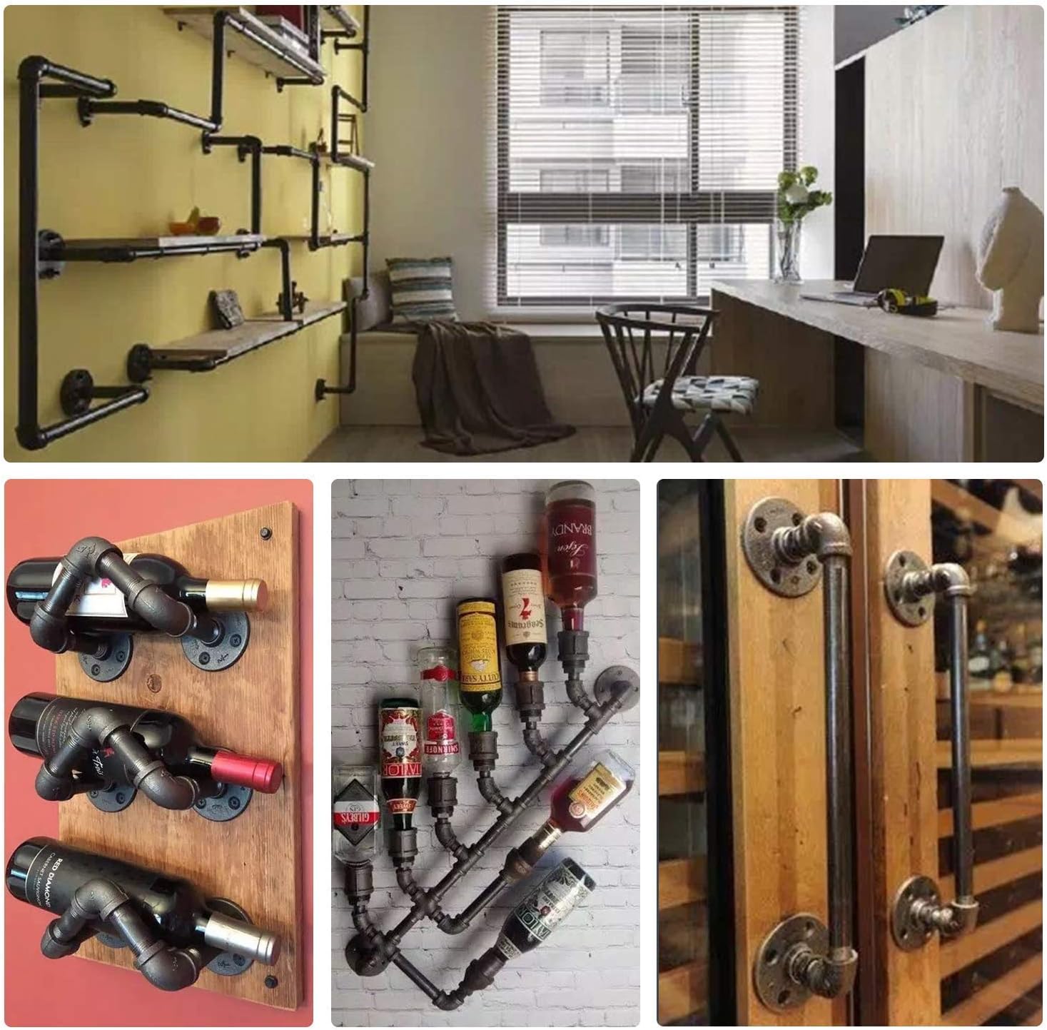 1/2" Floor Flange, Home TZH Malleable iron Pipe Fittings for Industrial vintage style, Flanges with Threaded Hole for DIY Project /Furniture/ Shelving Decoration (10 Pack) - - 