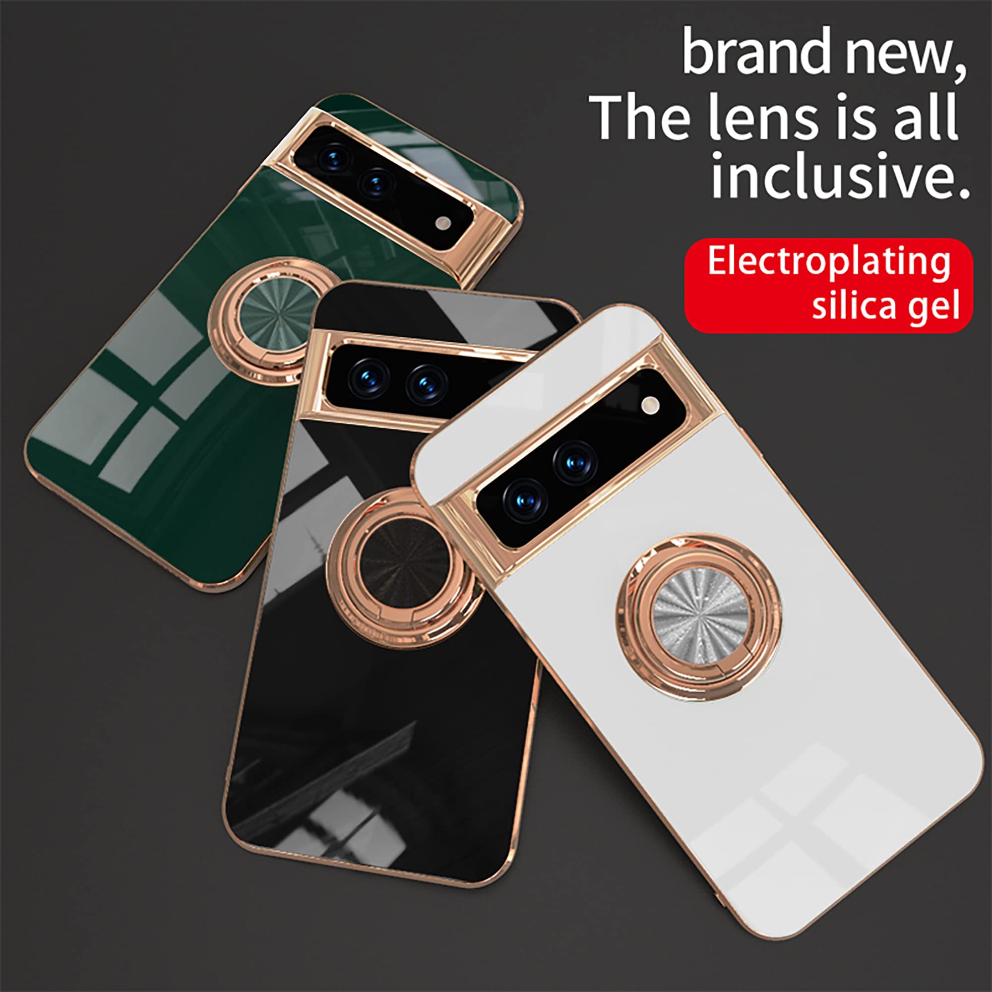 ESONG Cover Magnetica per Google Pixel 7A,Protettiva Case compatibile con MagSafe[Copertura della fotocamera]Antiurto Ultra-Sottile Trasparente Silicone Protezione Custodia-Nero