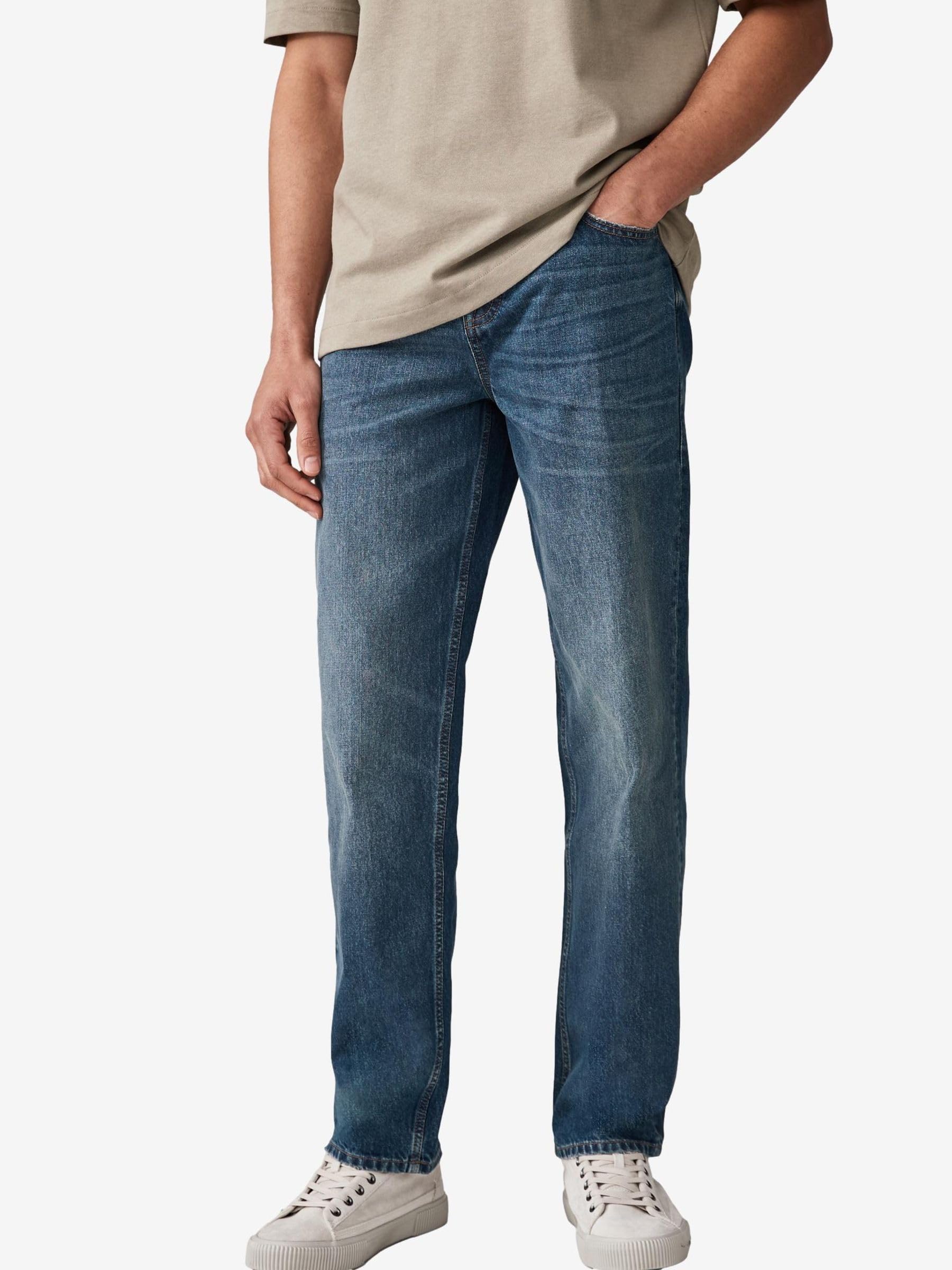 NEXT Mężczyźni Jeansy Authentic o luźnym kroju ze 100% bawełny