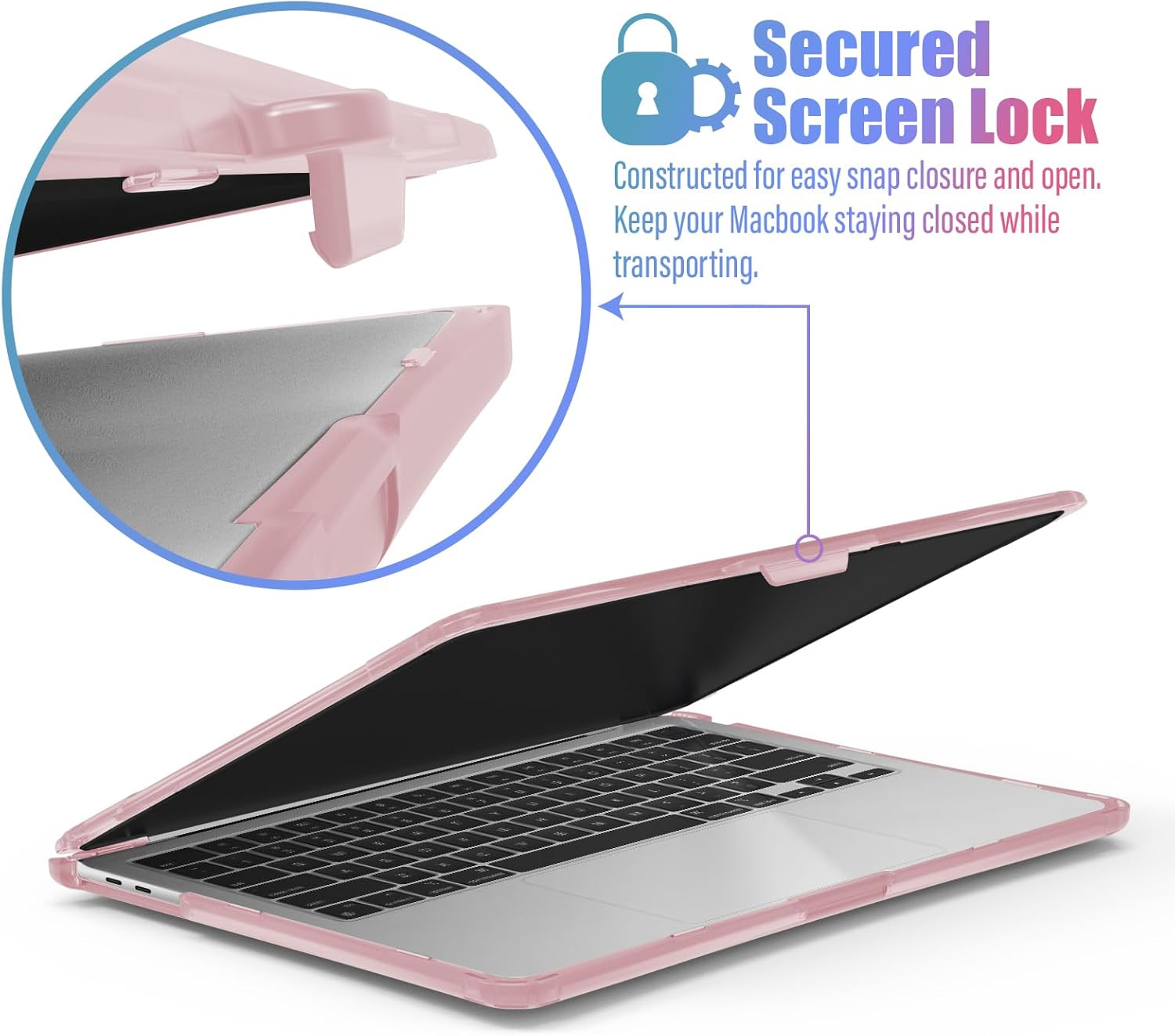IBENZER Hexpact MacBook pro 13 inch case 2026 2025 2024 2023 2022-2016 M2 M1 A2338 A2289 A2251 A2159 A1989 A1708 A1706,Protective case with Screen Film Keyboard Cover, Pinkish, HPE-T13PKSH+2