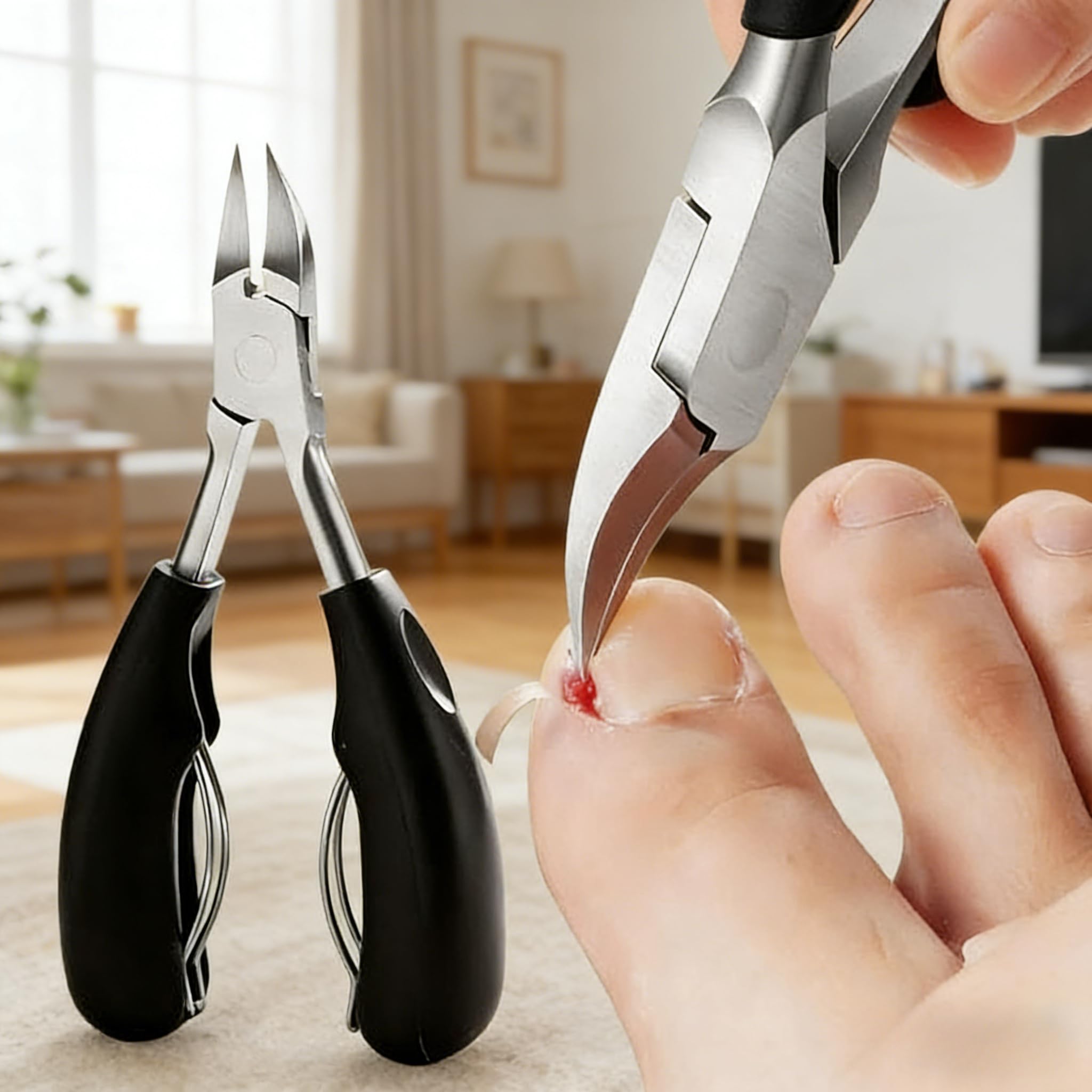Toenail Clippers for Thick Ingrown Toe Nails Heavy Duty Precision Nail Scissor