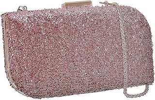 حقيبة سهرة نسائية فاخرة – تصميم براق مع سلسلة كتف معدنية.