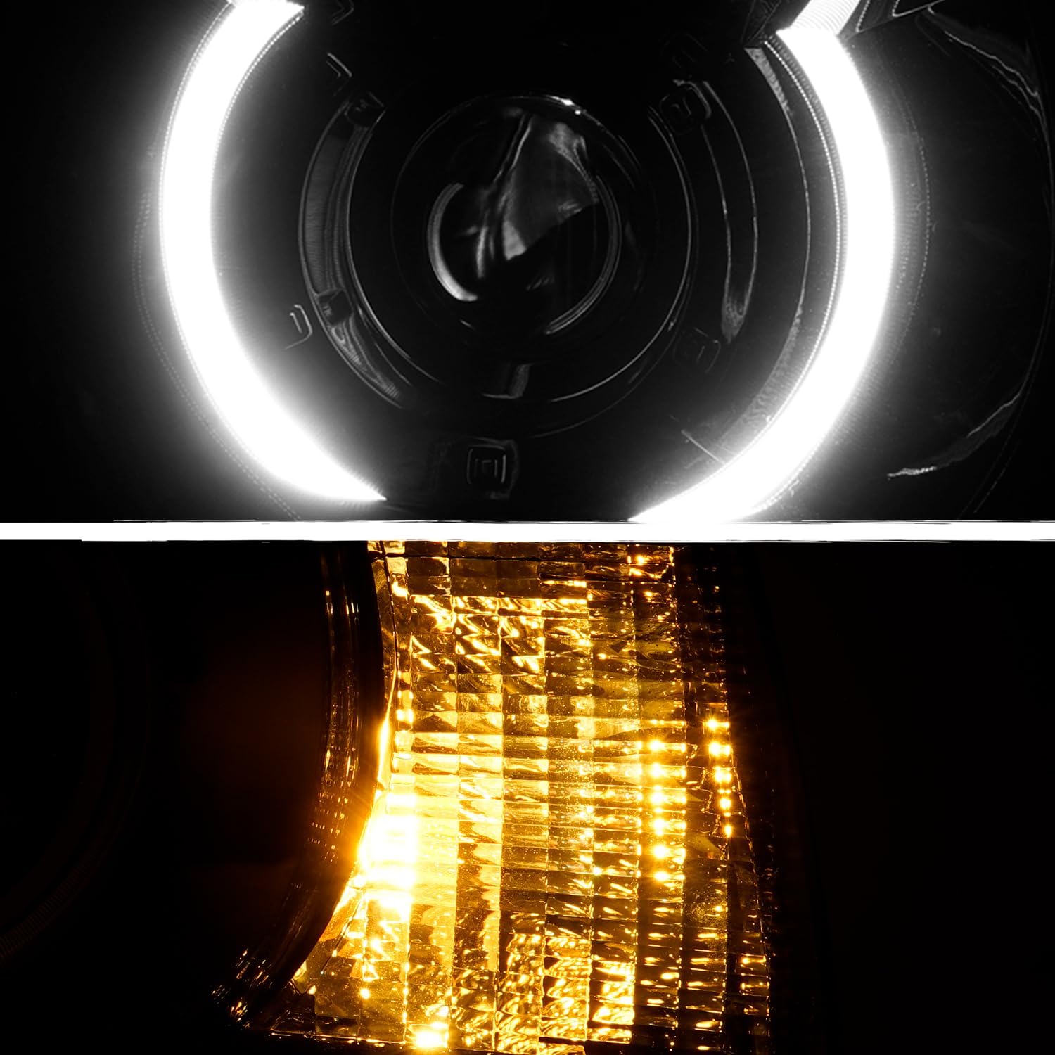 AKKON - Fits 2010-2013 Chevy Camaro [Halogen Upgrade] Projector Black Headlights Pair Left+Right w/LED DRL Tube Running