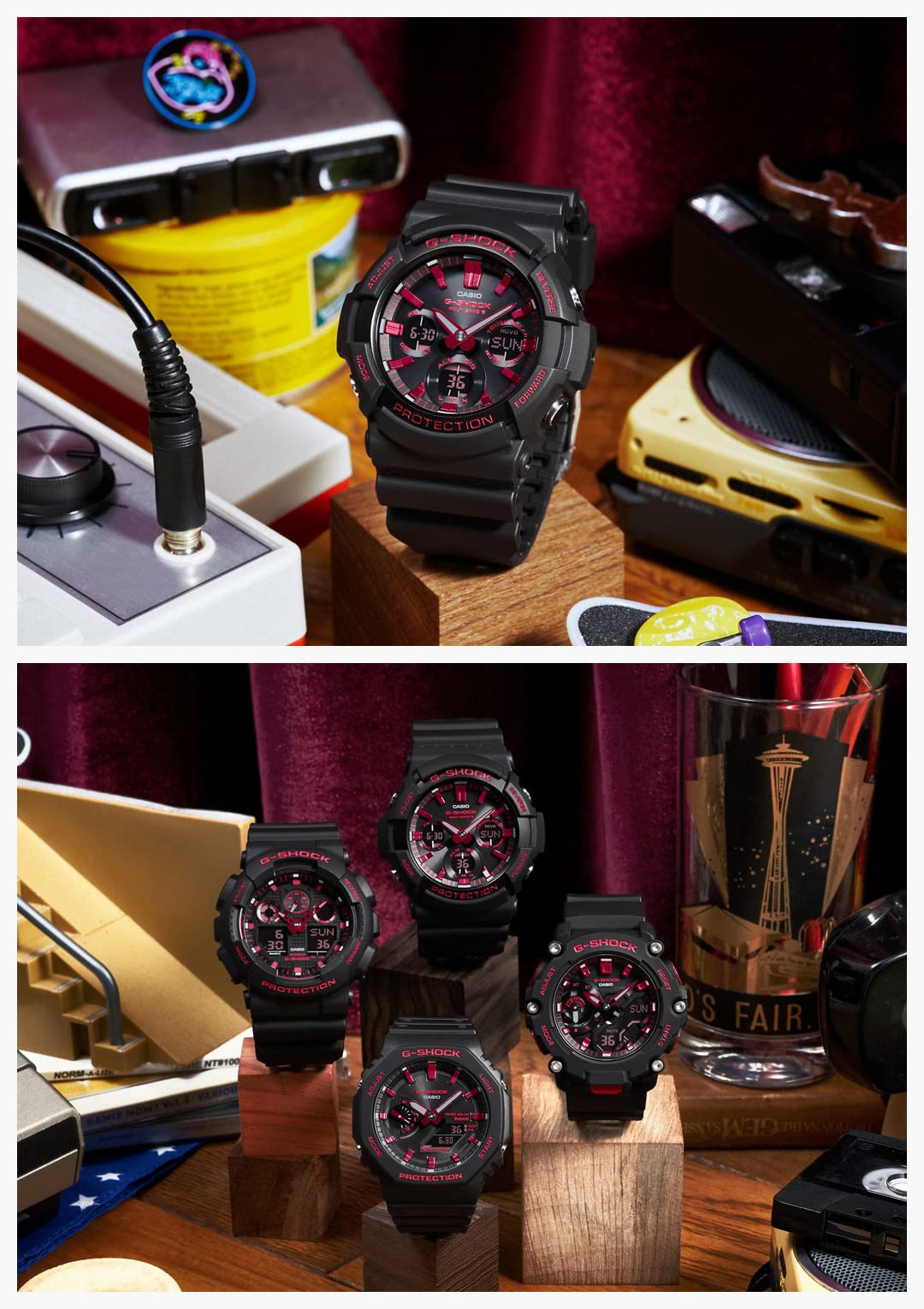 Casio GAW-100BNR-1AJF [G-Shock Black x Red Men's Rubber Strap