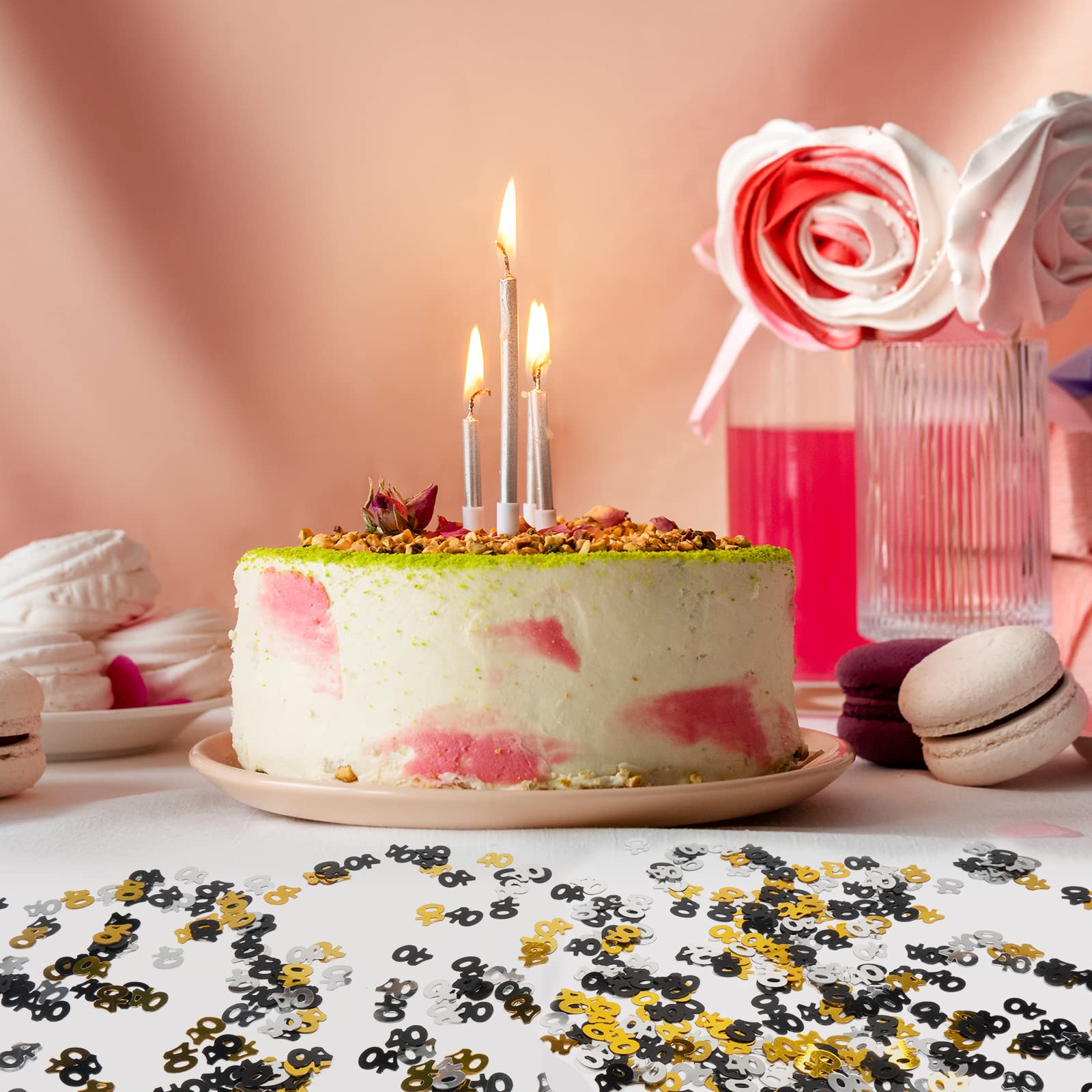 Coriandoli Numero 40 Argento - Decorazione Compleanno 40 Anni Per Feste E Tavoli - Foto 12