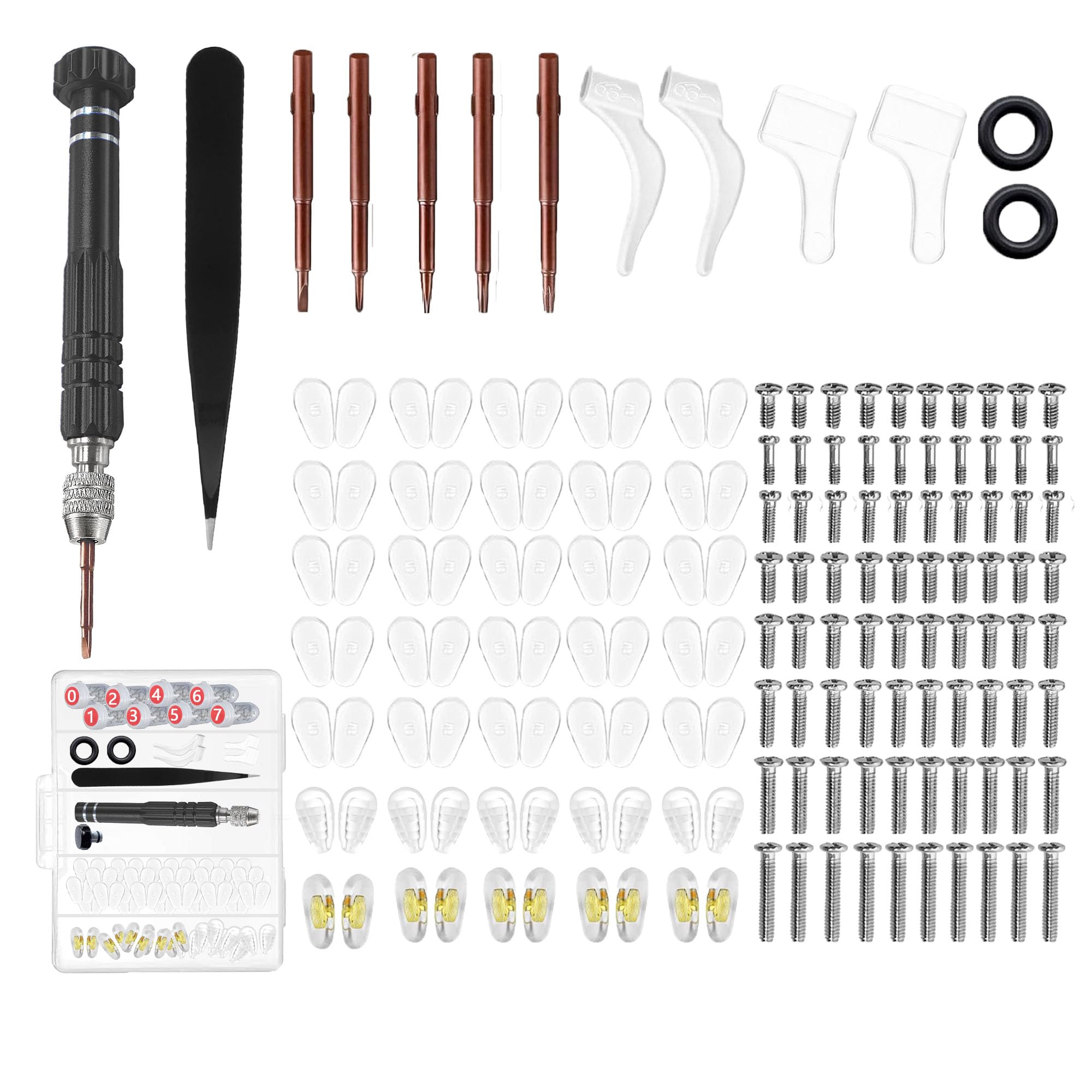 Magnetic Eyeglass Repair Kit Screws and Nose Pad Replacement Set