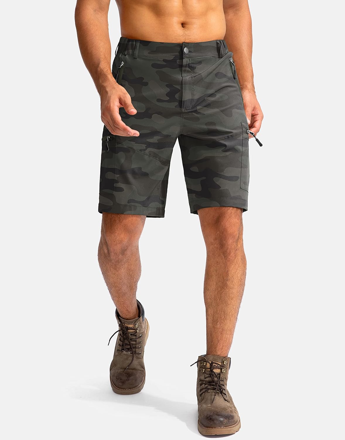 Pudolla Men's Hiking Cargo Shorts 9"/7" Lightweight Outdoor Shorts for Men Travel Golf Camping Casual with 5 Zipper Pockets - Image 2