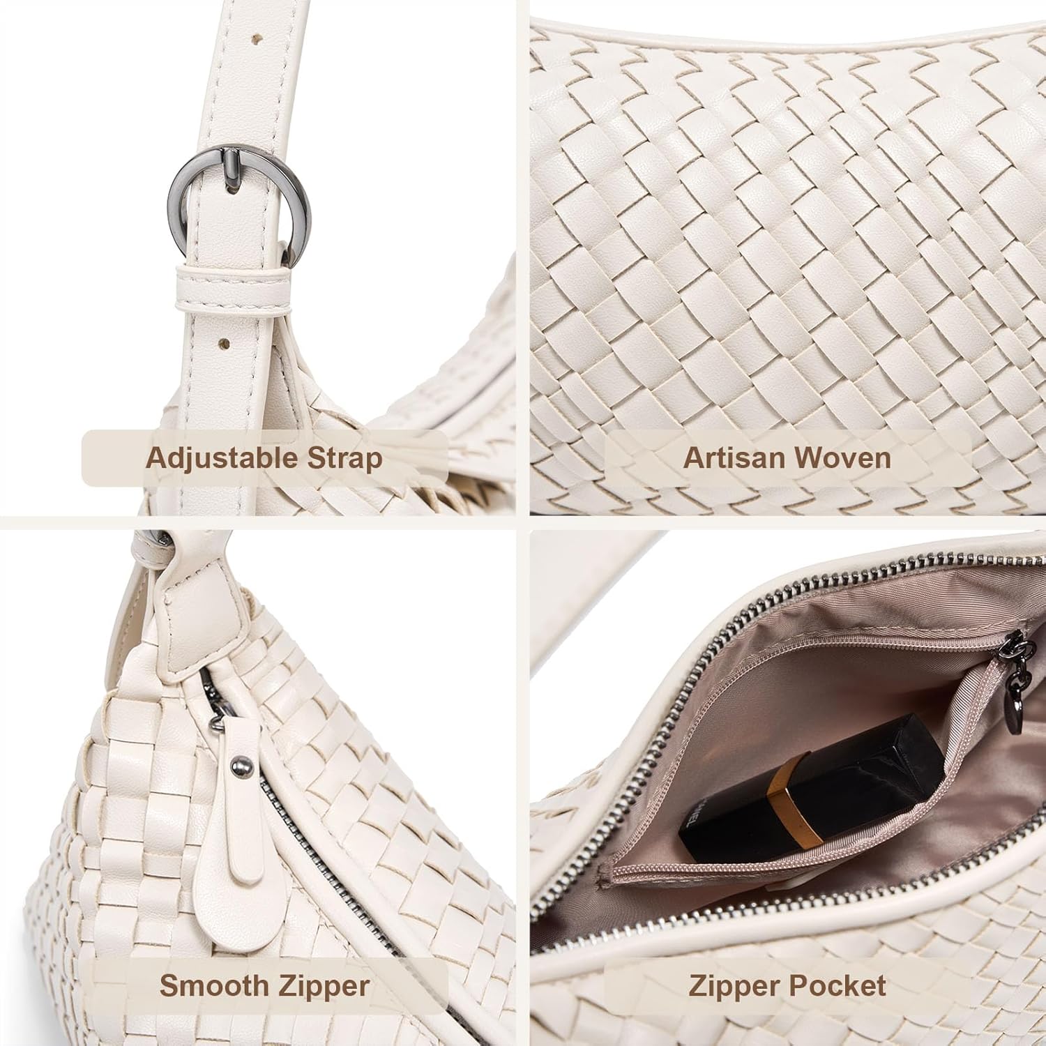 Woven Crossbody Bag Small Woven Purses for Women Braided Purse - Image 4