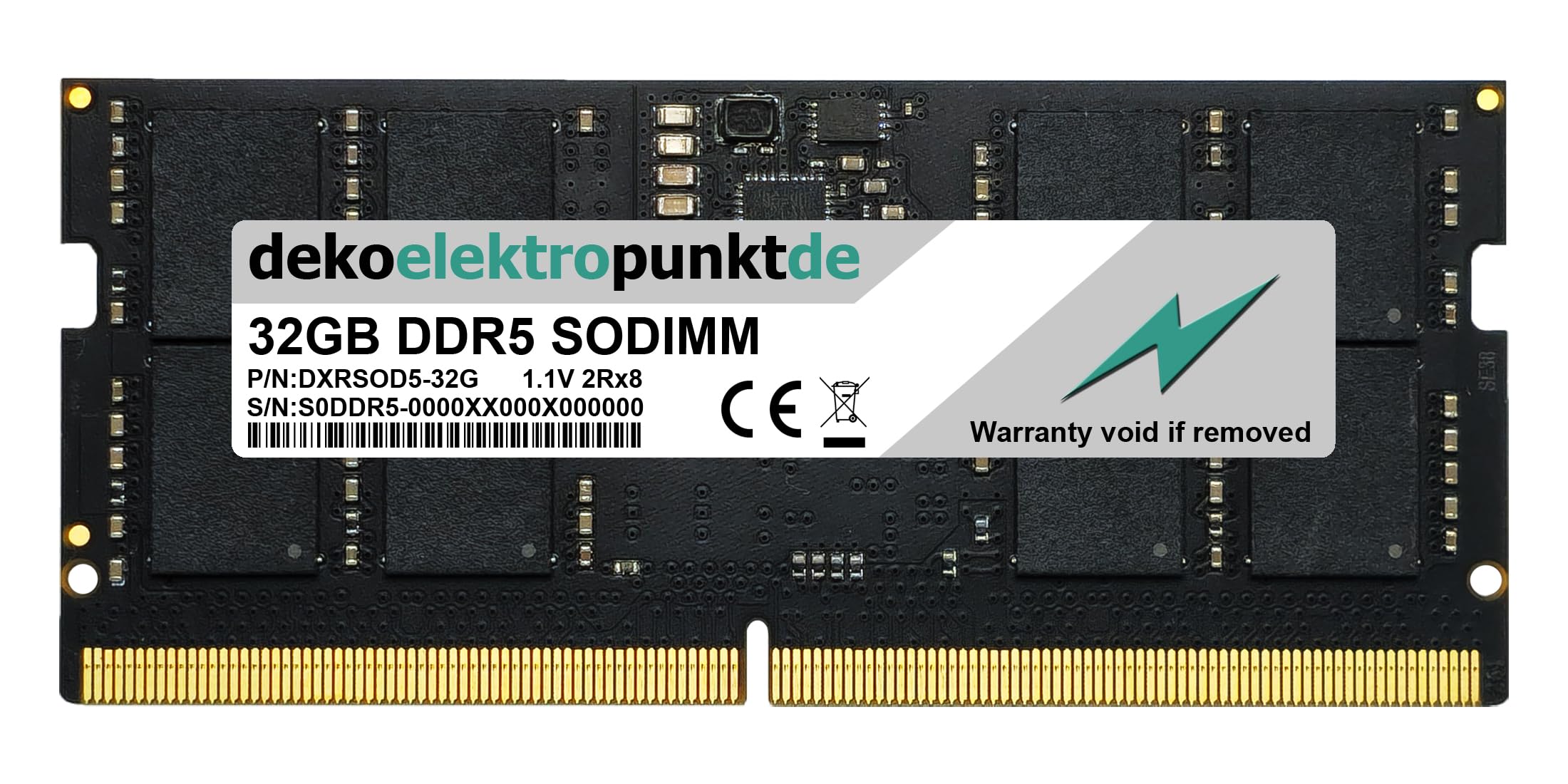 32GB RAM adatta per Wortmann Terra Mobile Gamer Elite 3 Ultra 7-155H | dekoelektropunktde Memory, DDR5 SODIMM PC5, Ricambio compatibile