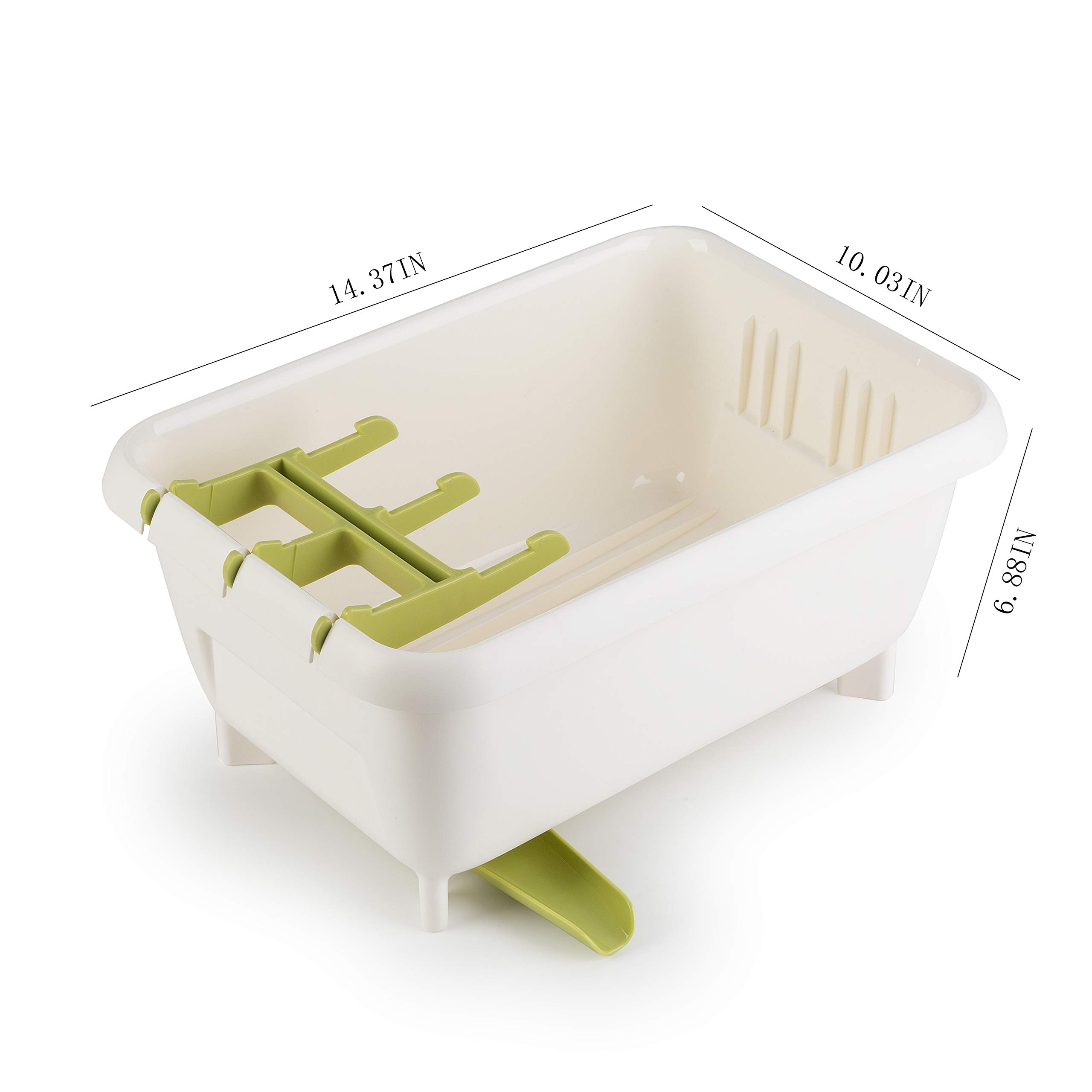 Ettori Plastic Dish Rack Dish Drainer Drain Board and Utensil Holder