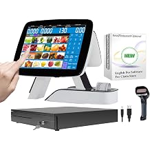 Smart Touch POS System Built-in Thermal Printer Cash Register PC with Software for Retail+Cash Drawer+Barcode Scanner