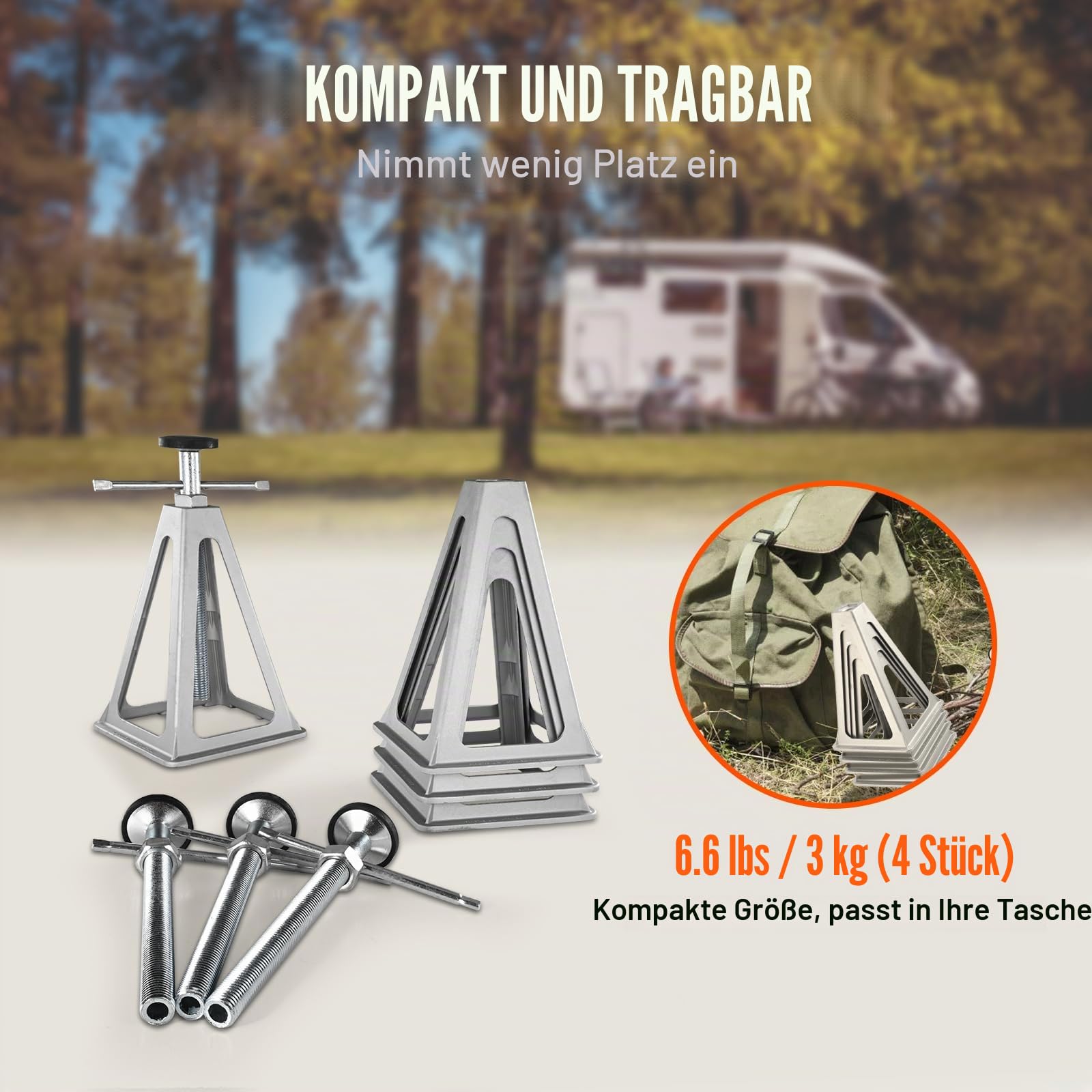 VEVOR 4-teilige Unterstellböcke Kfz Stapel-Wagenheber Rangierwagenheber 2,72 t Heber Ständer Autoheber 280–435 mm, Wohnmobil Stützanhänger Wagenheber Wohnmobil-Stabilisierungsstützen