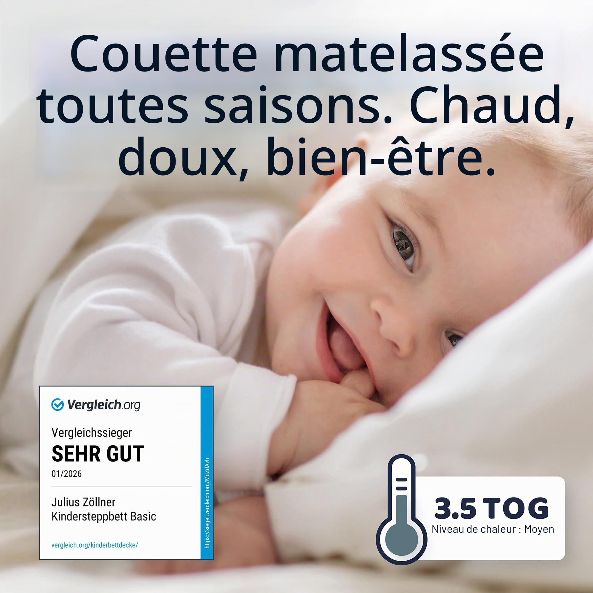 Julius Zöllner 4133130000 Couette surpiquée et coussin pour enfant 100 x 135 cm + 40 x 60 cm
