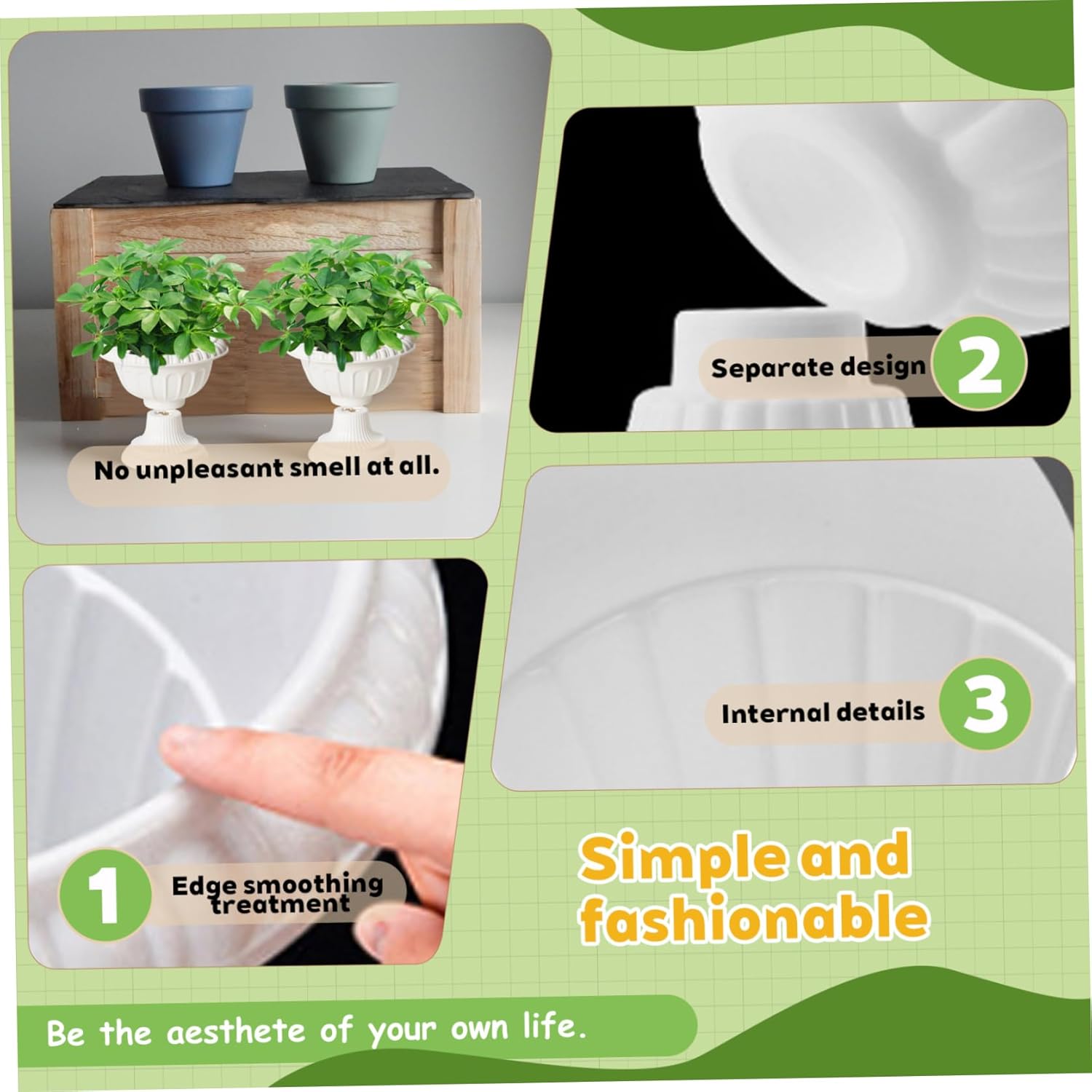 12PCS Urn Planter Set Detachable Lightweight Safe Plastic Hydroponic Pedestal Planter for Garden and Porch Decor Ideal Flower Urn for Indoor Home