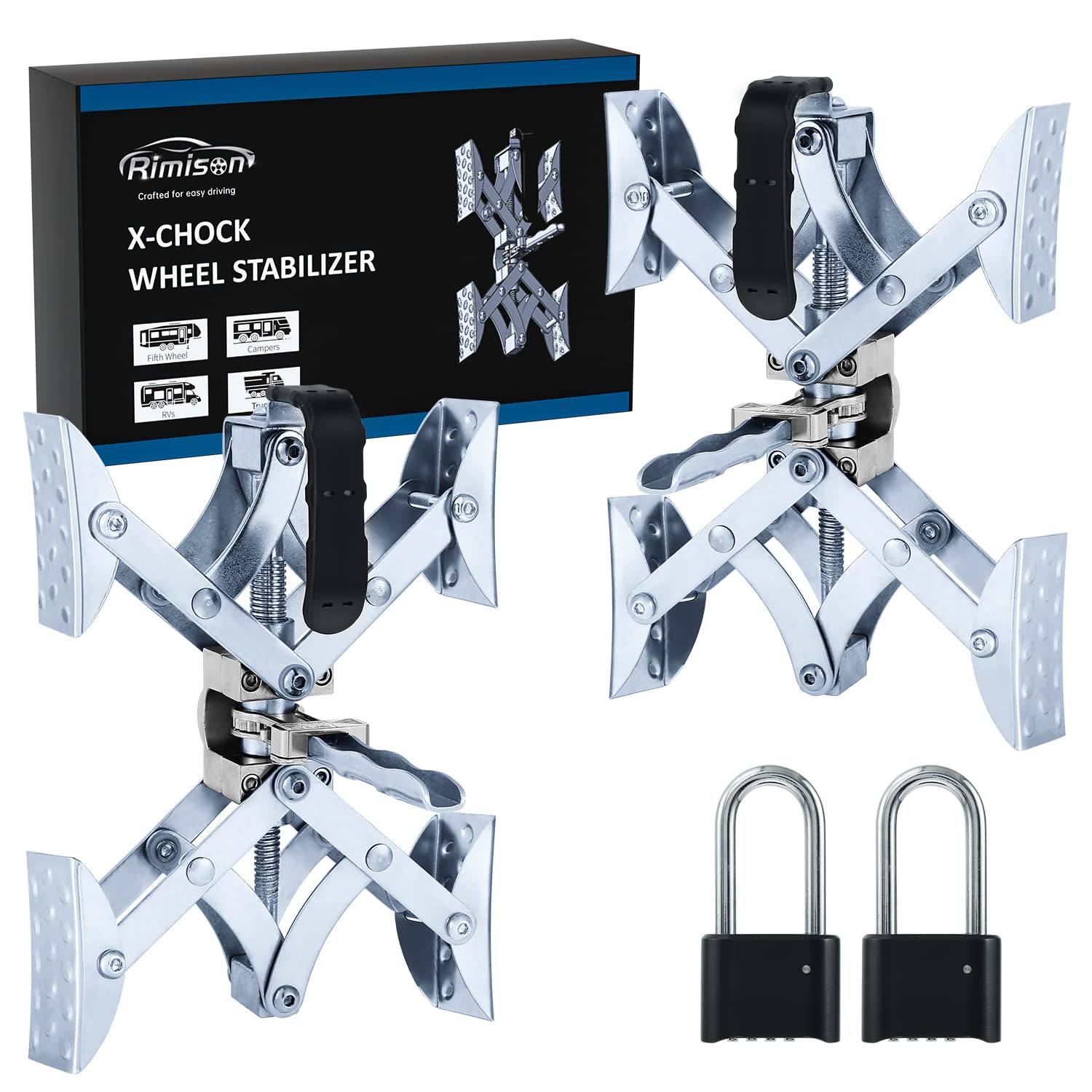 Buy Rimison Camper Wheel Chock Stabilizer, RV Wheel Chock with