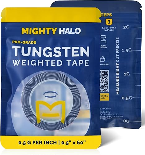 Miniatura 9 de Cinta de tungsteno ponderada de grado profesional para palas de pickleball, raquetas de tenis o palos de golf, no tóxica, 60 pulgadas