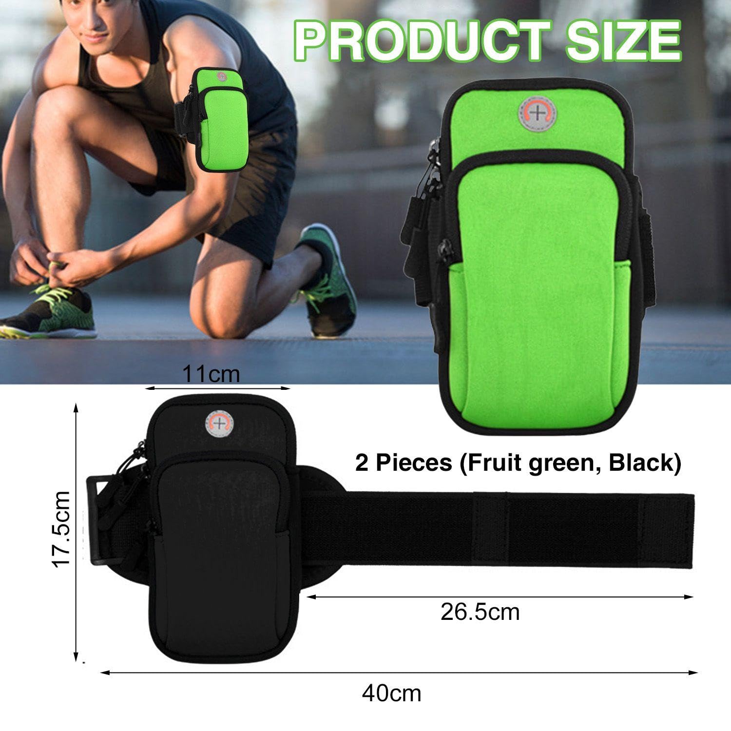 2 Stück Arm -Tasche, Tragbare Aufbewahrungstasche, Mobiltelefontasche Zum Laufen, Sportversorgungen Im Freien, Fitnesszubehör.