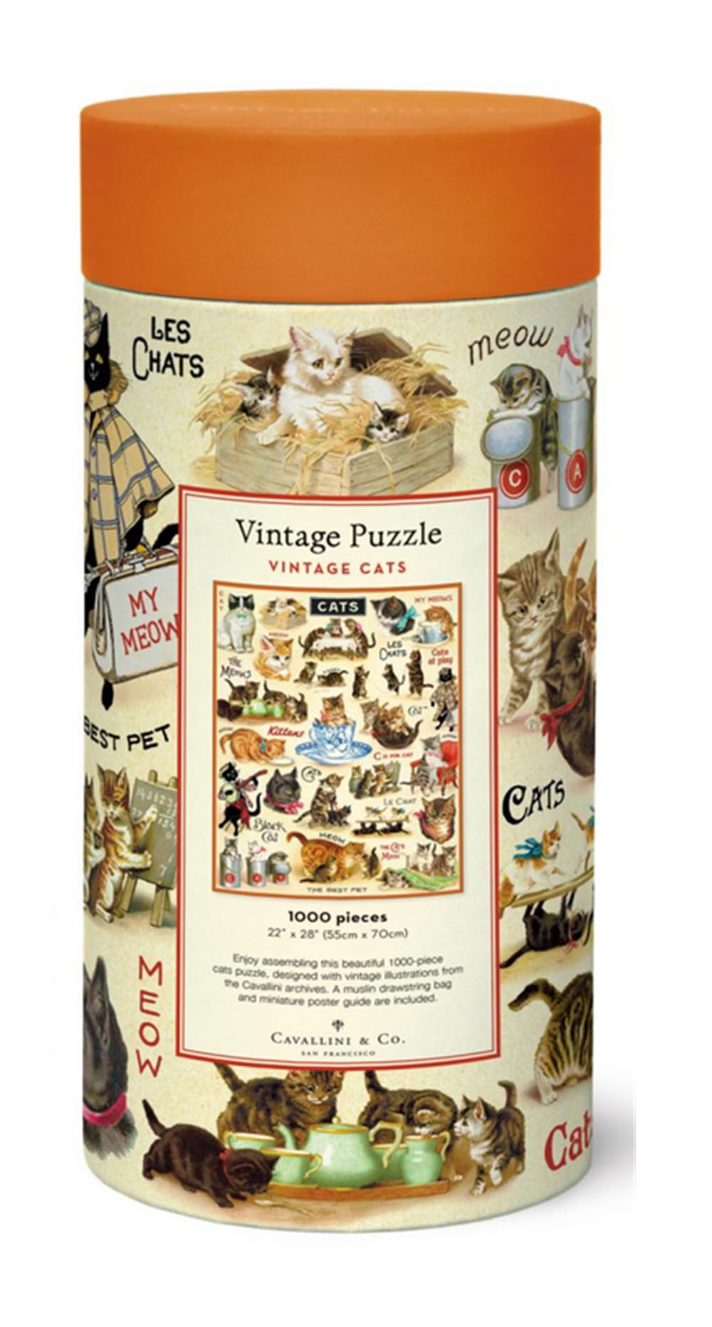 Amazon.com: Cavallini & Co. Vintage Cats Puzzle - 1000 Pieces (PZL