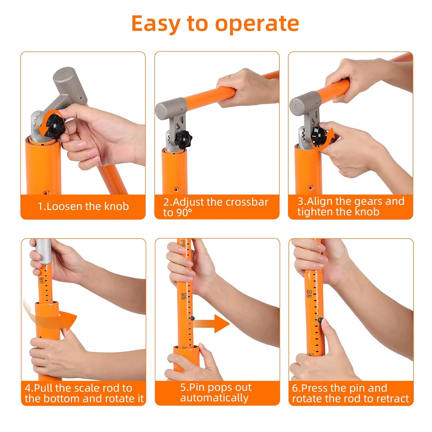 20FT Load Height Measuring Stick, Retractable Measuring Pole Height Stick with Storage Bag, Imperial & Metric Fiberglass Rod, Adjustable Height Measurement Stick for Semi Trucks, Bale Trailer, Tank