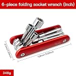 Hand Tool Set Folding Socket Wrench Kit British Standard Durable Steel Construction for Garage Workshop Repair