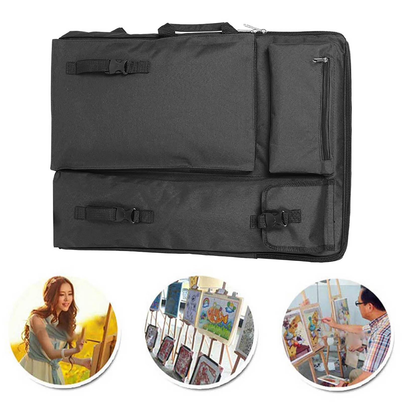 HEEPDD Zaino per Dipingere in Tela 4K, 66x49x6 cm, Impermeabile, Grande Borsa per Artisti, Nero