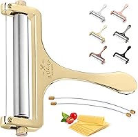 Vista 1 de Zulay Kitchen Cortador de queso con grosor ajustable, cortador de bloque resistente con 2 alambres adicionales, ideal para mozzarella, cheddar