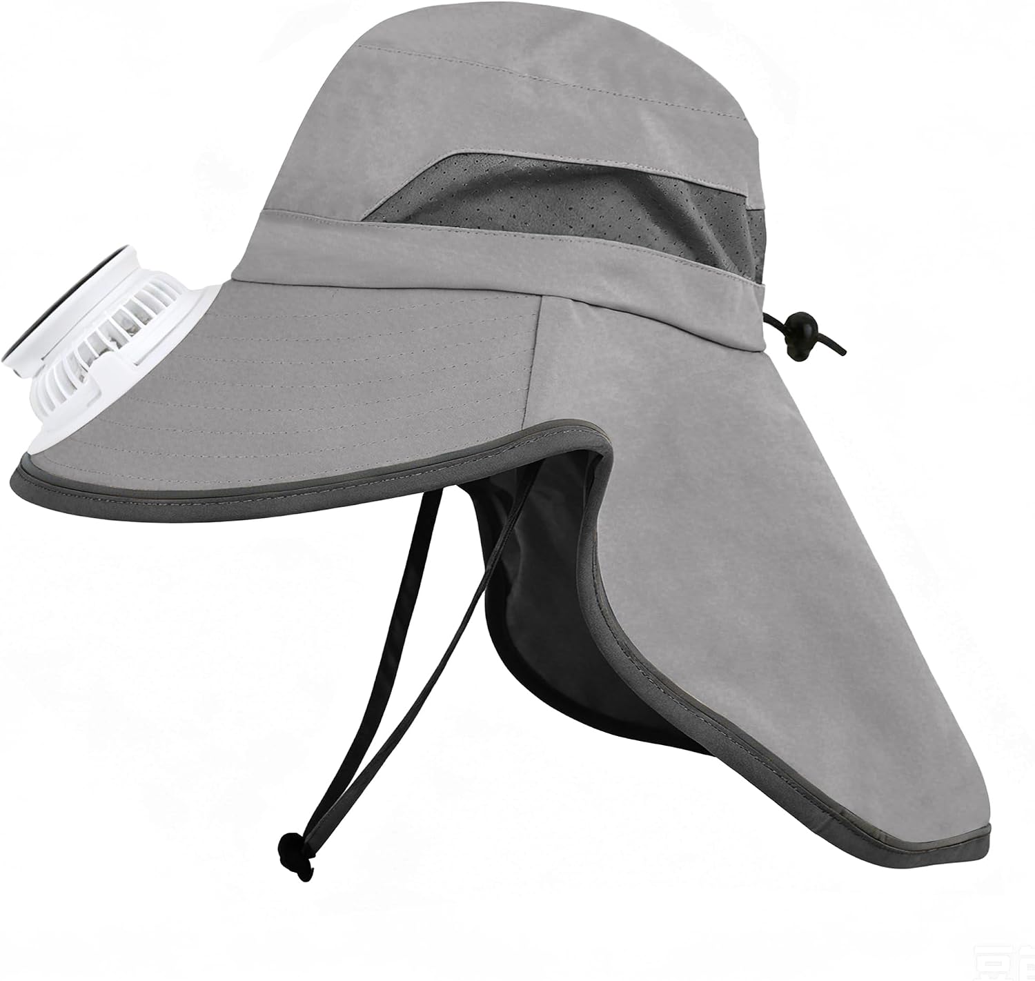 PURFUN Kids Wide Brim Fisherman Hat with Mini Fan, Girls Boys 3 Speed Solar USB Charging Fan Camping Fishing Beach Sun Hats