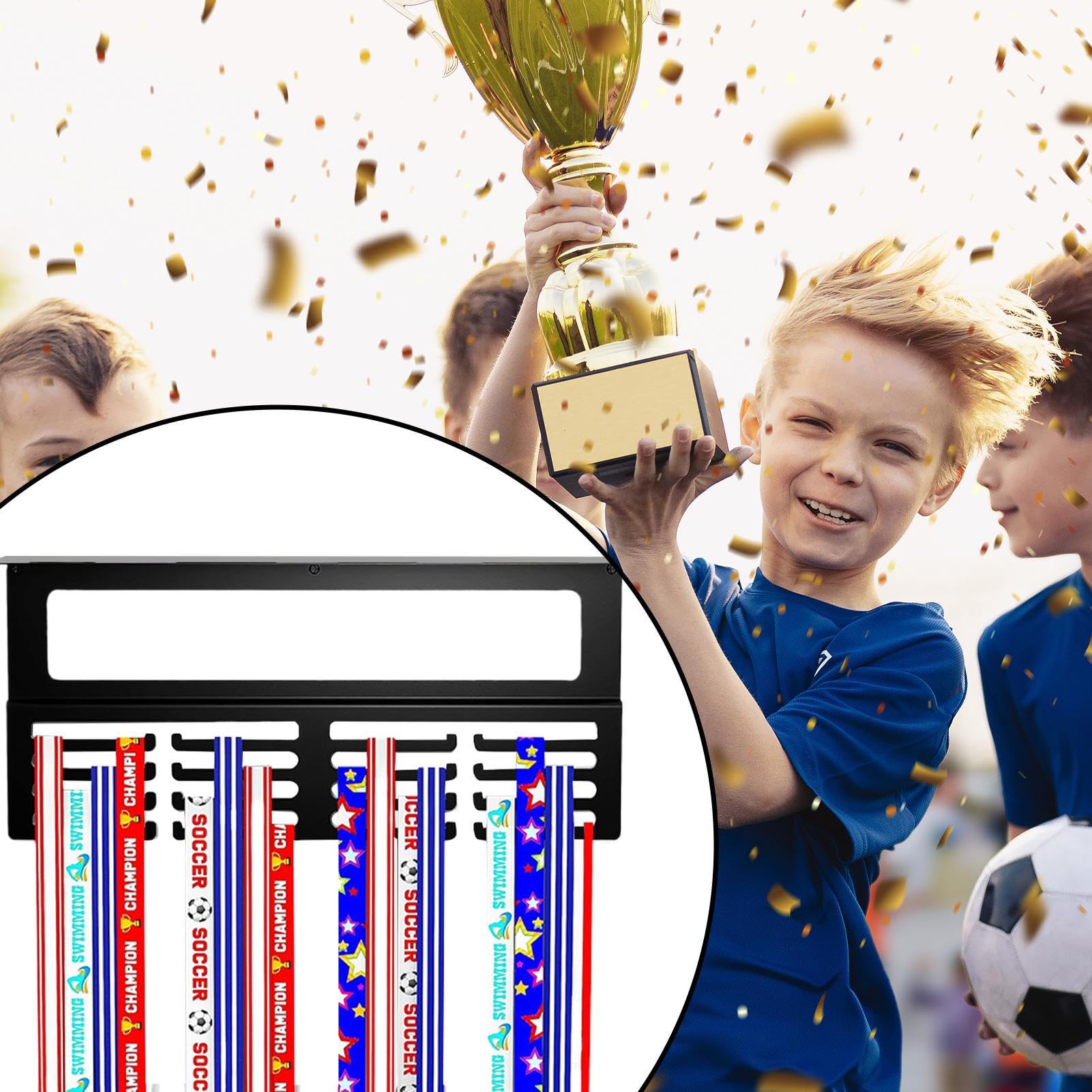 Wandregal zur Aufbewahrung von Trophäen Metall Aufhängeständer | Auszeichnung Wandhalterung Für Sportler Sportfans Baseball Fußball Gymnastik Schwimmen Aufbewahrung Wohnzimmer Deko