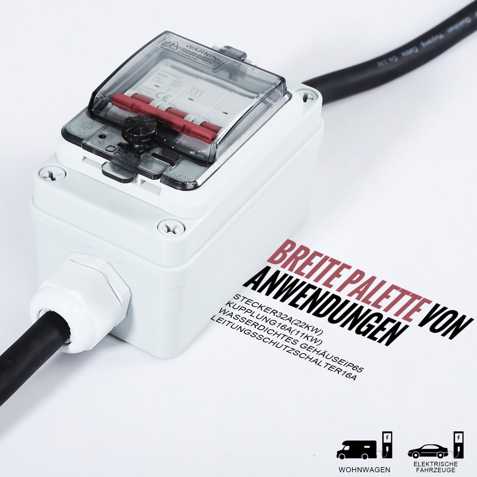 Adaptador CEE de 32 A macho a 16 A, cable de conexión con enchufe, distribuidor de corriente fuerte, utilizado para conectar aparatos eléctricos, etc