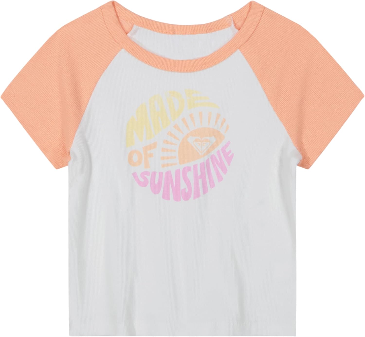 Roxy Girls Short Sleeve Snug Fit Ribbed Tee, Crew Neck Graphic T-Shirt, Soft & Comfortable