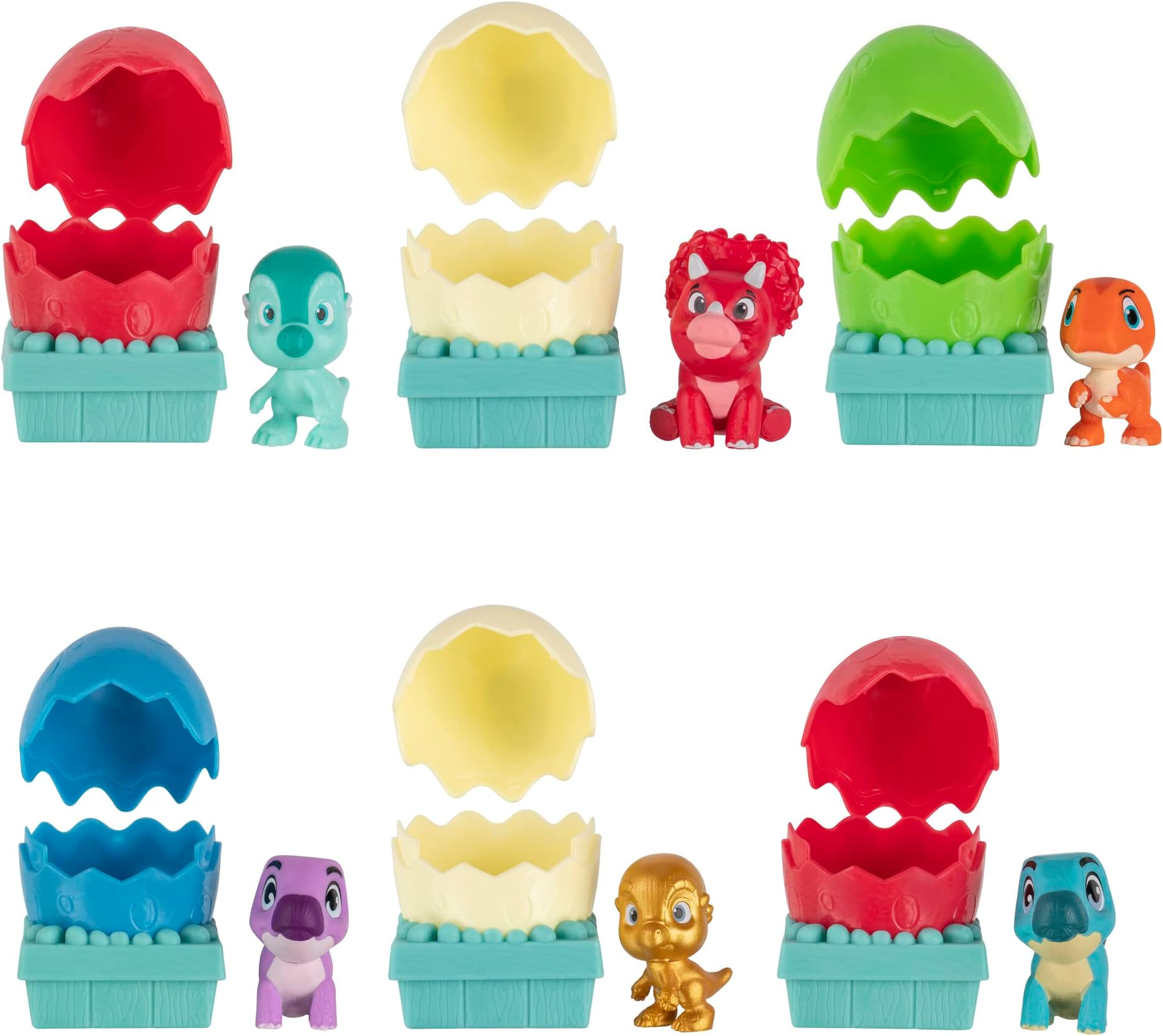 Dino Ranch 6 Bundle Pack Dino-Mite Blinds - Six 2.5” Egg Collectible Blind Dino-Mite Figures - Toys for Kids Featuring Your Favorite Pre-Westoric Ranchers