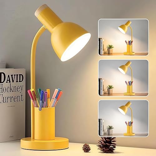 Miniatura 8 de Lámpara LED de escritorio para oficina en casa, lámpara de mesa con soporte para bolígrafo, 3 modos de color, luz de lectura, luz de escritorio para