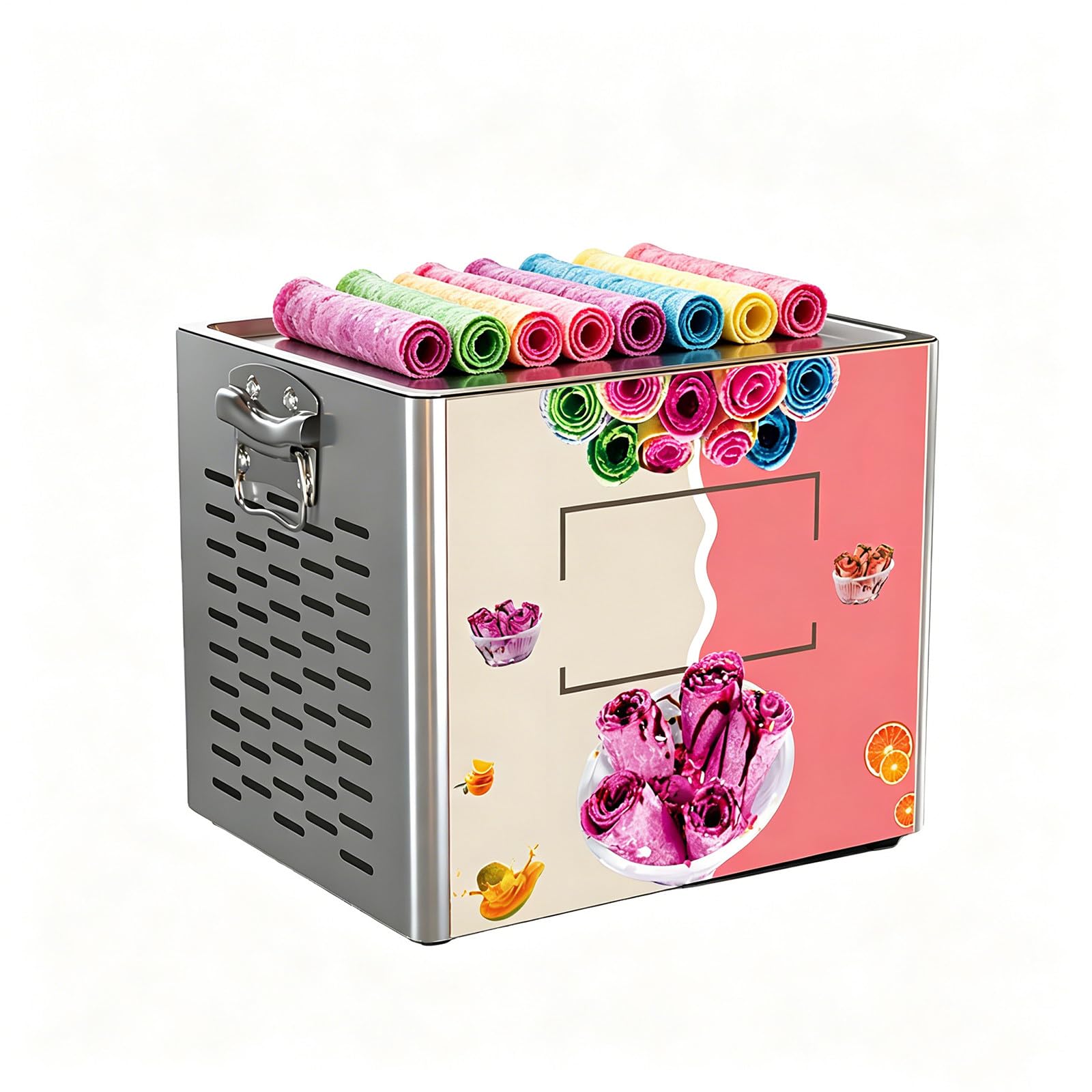 Beachtiful Commercial Ice Roll Maker, Stir-Fried Yogurt Cream Machine 330W, Ice Cream Roll Machine, with Food Shovels Perfect for Bars, Cafes Dessert Shops