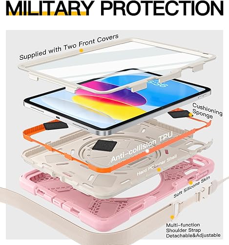 Miniatura 43 de BRAECN Funda para iPad de 9ª/8ª/7ª generación, resistente a prueba de golpes con protector de pantalla, soporte para lápices, soporte para tapa