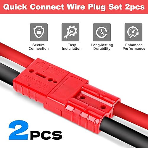Miniatura 2 de Anyongora Conector de cable de batería de 50 amperios, calibre 6-12, enchufe de arnés de conexión y desconexión rápida, kit de recuperación de