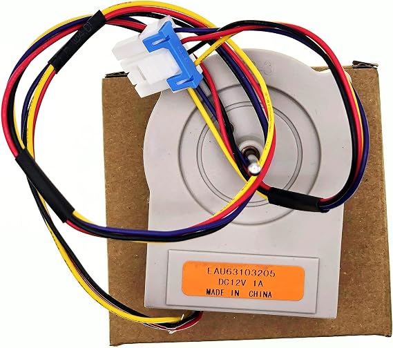 EAU63103205 Refrigerator Condenser Fan Motor, Fit for LG Refrigerators 73132 73133 LFXS24623B Replaces : 4509125 AP6235484 PS12080243 EAP12080243, DC 12V 4-Pin Fan Motor