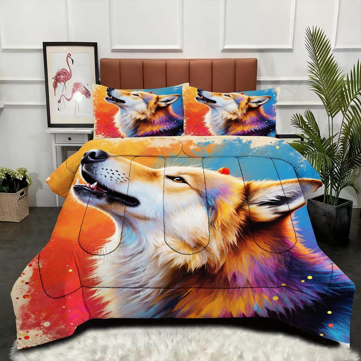 Couette loup 160x200 cm pour une chambre cosy et chaleureuse