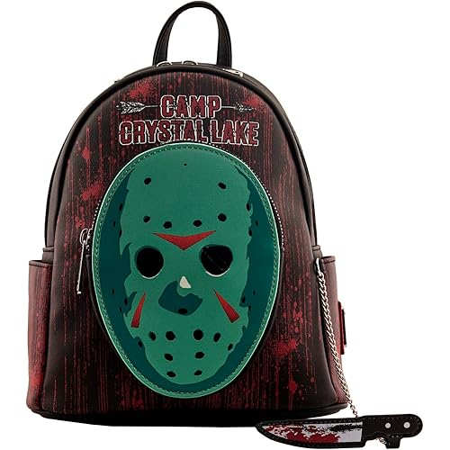 Loungefly Backpack Warner Brothers - Friday 13th - Jason - Backpack - Friday the 13th - Cute Collectable Bag - Gift Idea - Official Merchandise - for Boys, Girls Men and Women