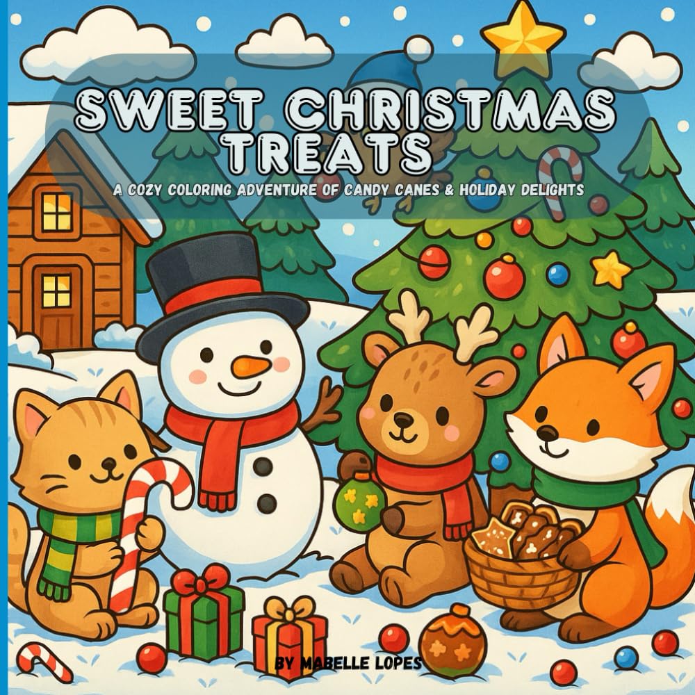Sweet Christmas Treats – A Cozy Coloring Adventure of Candy Canes & Holiday Delights: Festive scenes of candy canes, cookies, and cozy Christmas magic to color and enjoy