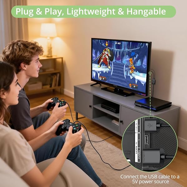 RCA to HDMI Converter with 4:3/16:9 Switch, 1080P AV Composite Video Adapter with USB Cable, Supports PAL/NTSC for Wii PS2 DVD VHS to HDTV or Monitor - 5