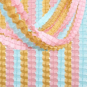 Blue-Pink Gold Party-Decorations Streamers Garland - 12pcs Gender Reveal Ideas 4-Leaf Clover Paper Streamer Wedding Birthday Bachelorette Engagement Baby Shower Supplies Banners Lasting Surprise