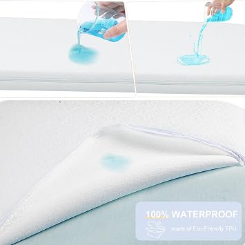 NeoBorn Baby Bassinet Mattress Pad, 33 x 20 Dual Sided Comfort Gel Memory Foam Mattress with Removable Breathable Soft Tencel Cover Fit for Baby Delight/Mika Micky/KoolerThings Bassinet