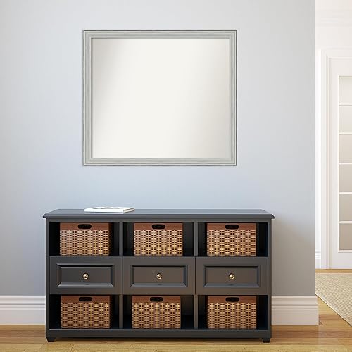 Miniatura 5 de Amanti Art Espejo personalizado, espejo de baño plateado Bel Volto, espejo de pared o espejo de tocador de baño sobre fregadero (31 x 35 pulgadas),