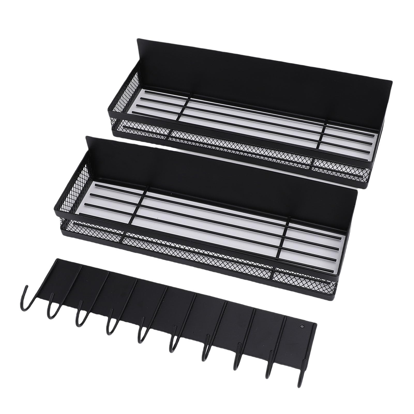 banapoy Estante Magnético para Refrigerador, Organizador de Estante de Almacenamiento de Metal, Estantes Magnéticos de Cocina con 2 Estantes y Gancho para Frigorífico, Microondas, Horno, Lavadora