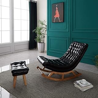 HZH Cadeira de balanço reclinável Cadeira de praia Cadeira de leitura reclinável Varanda Jardim Pátio Espreguiçadeira à beira do lago Espreguiçadeira Nap Lounge Cadeira de café Cadeira de acampamento