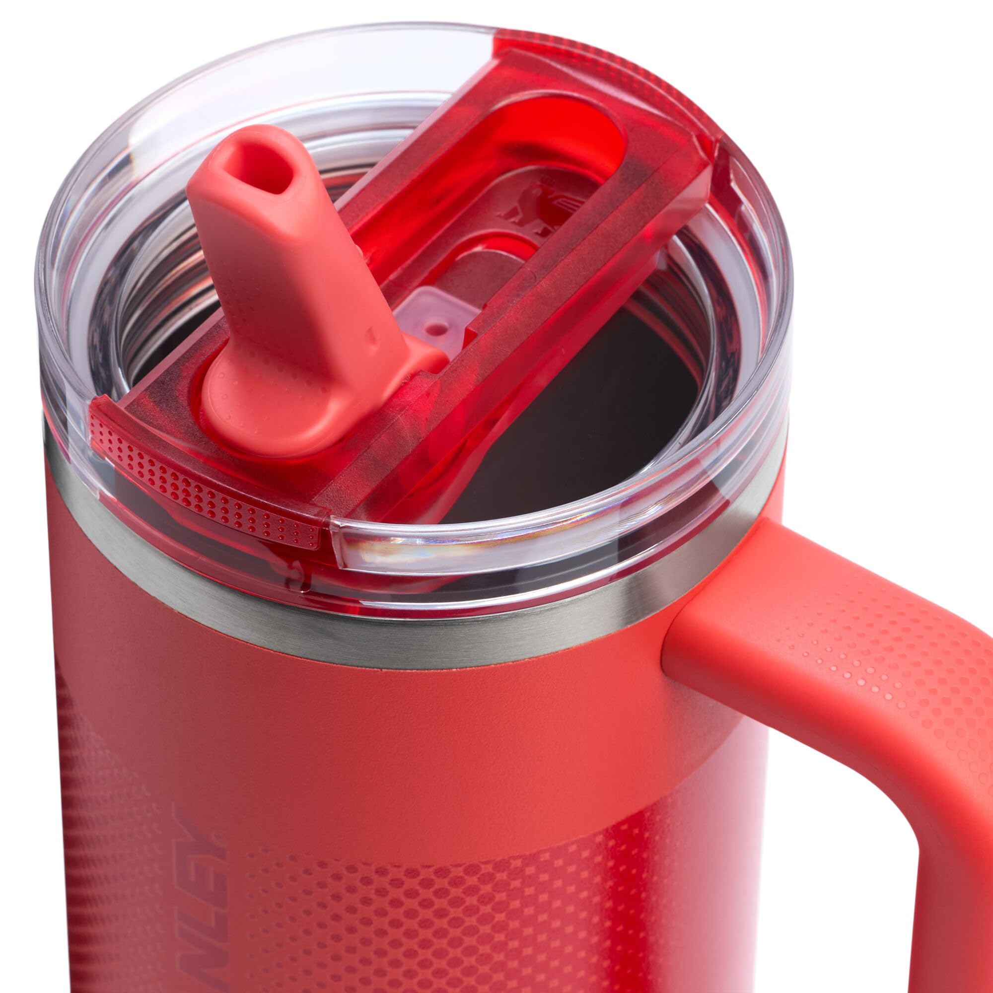 STANLEY Quencher ProTour Flipstraw Trinkglas, 850 ml, Hot Coral Fade | Integrierter Strohhalm und Griff, geeignet für Reisen, auslaufsicherer, isolierter Edelstahlbecher, BPA-frei
