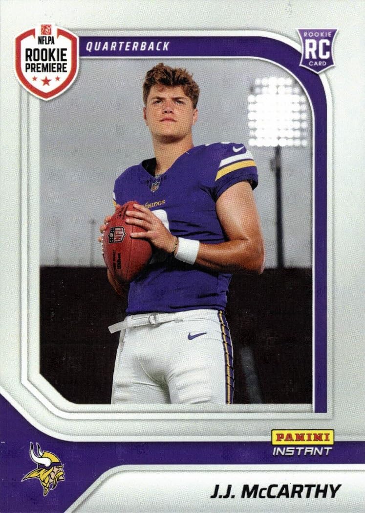 2024 Panini Instant Football #RPSFL-8 J.J. McCarthy Rookie Card Vikings - Only 3,455 made! Thumbnail