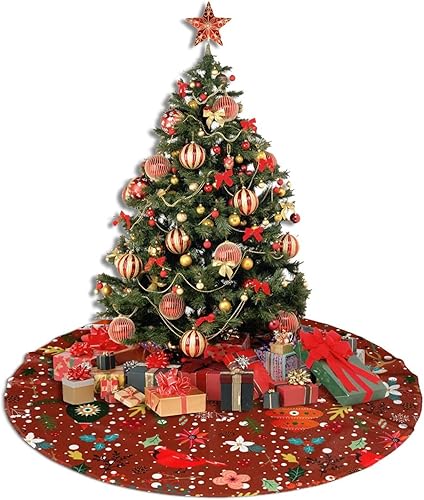 Vista 29 de Cute Gingerbread Candy Christmas Tree Skirt 30 Inches Pink Santa Tree Skirts Farmhouse Xmas Tree Mat Ornaments Decorations